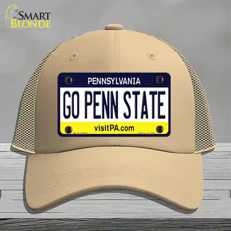 Go Penn State Novelty License Plate Hat Mesh / Khaki