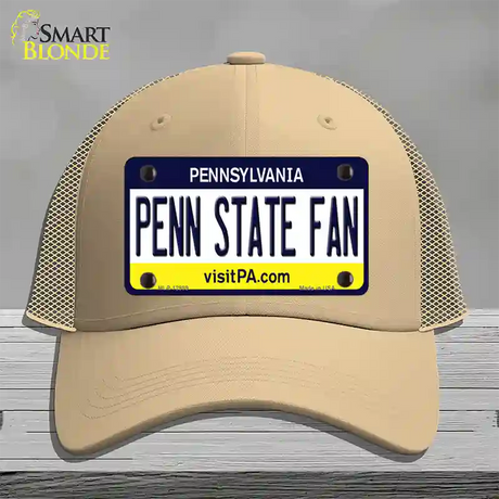 Penn State Fan Novelty License Plate Hat Mesh / Khaki