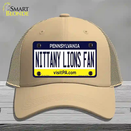 Nittany Lions Fan Novelty License Plate Hat Mesh / Khaki