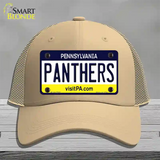 Panthers Novelty License Plate Hat Mesh / Khaki