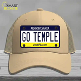 Go Temple Novelty License Plate Hat Mesh / Khaki