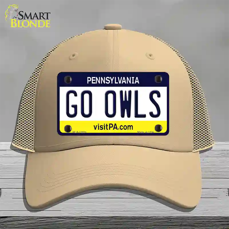 Go Owls Novelty License Plate Hat Mesh / Khaki