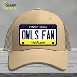 Owls Fan Novelty License Plate Hat Mesh / Khaki