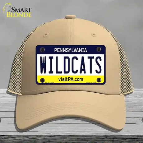 Wildcats Pennsylvania Novelty License Plate Hat Mesh / Khaki