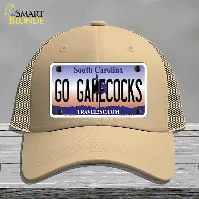 Go Gamecocks Novelty License Plate Hat Mesh / Khaki