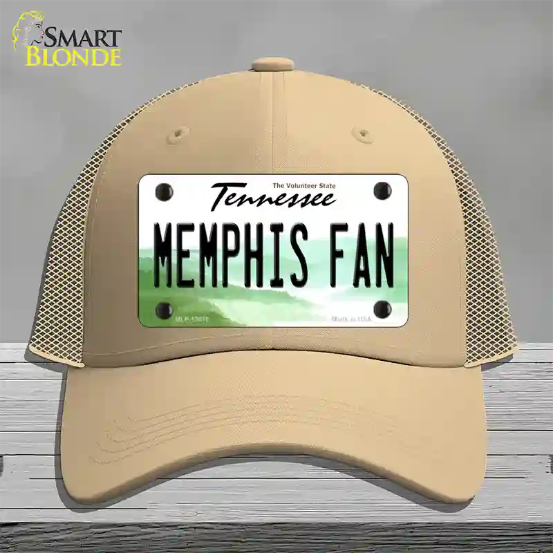 Memphis Fan Novelty License Plate Hat Mesh / Khaki