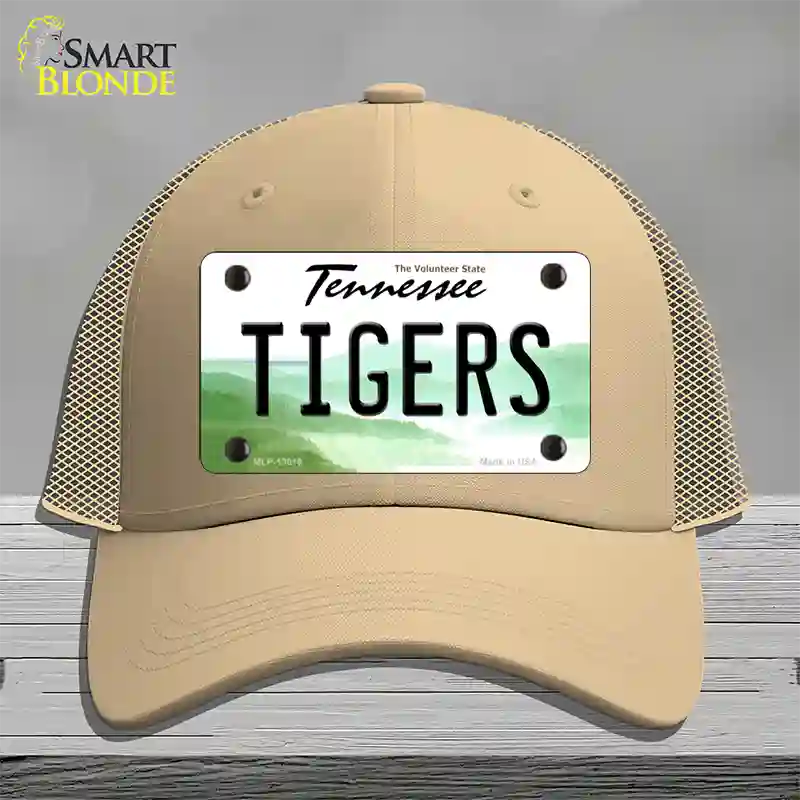 Tiger Tennessees Novelty License Plate Hat Mesh / Khaki