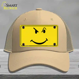 Defiant Smiley Novelty License Plate Hat Mesh / Khaki