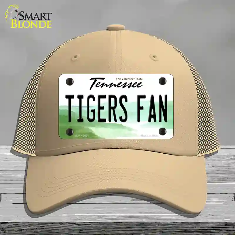 Tennessee Plate Tigers Fan Novelty License Plate Hat Mesh / Khaki