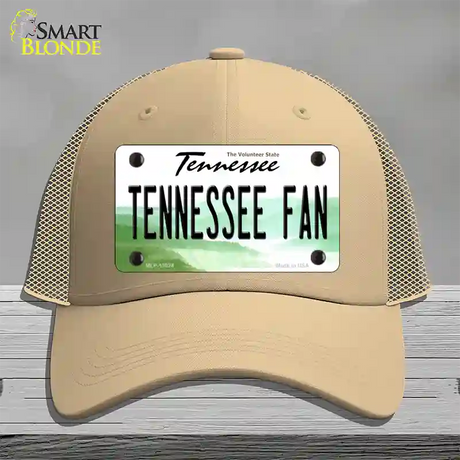 Tennessee Fan Novelty License Plate Hat Mesh / Khaki