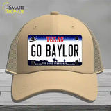 Go Baylor Novelty License Plate Hat Mesh / Khaki