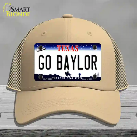 Go Baylor Novelty License Plate Hat Mesh / Khaki