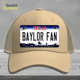 Baylor Fan Novelty License Plate Hat Mesh / Khaki