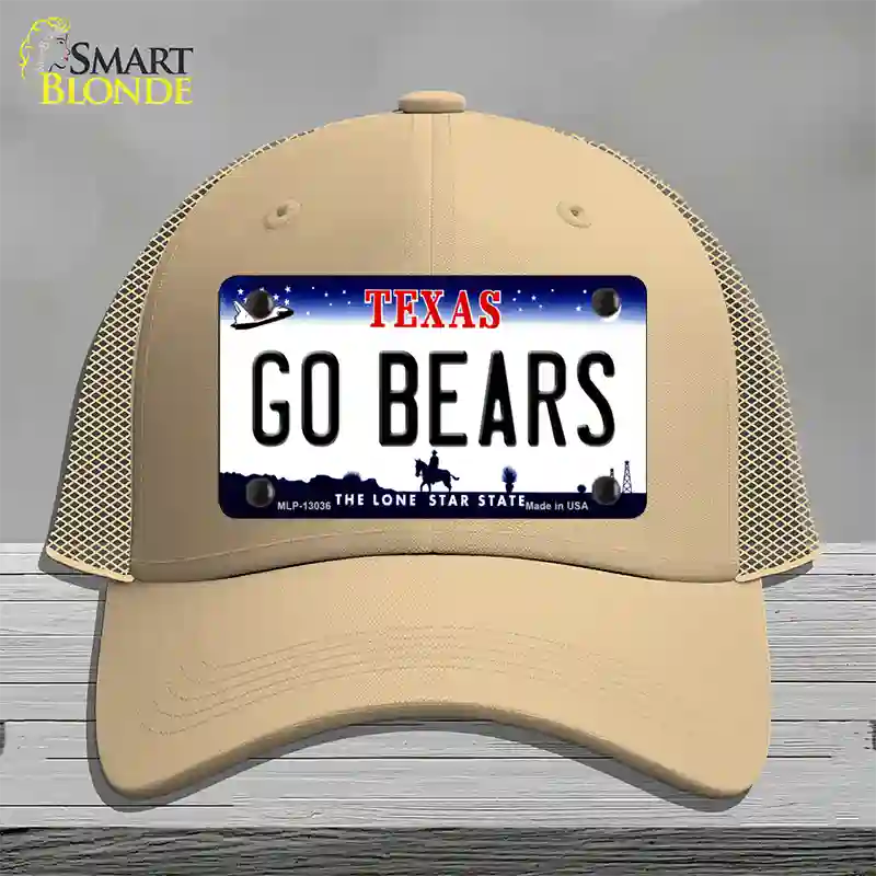 Go Bears Novelty License Plate Hat Mesh / Khaki