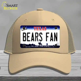 Bears Fan Novelty License Plate Hat Mesh / Khaki