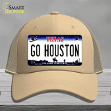 Go Houston Novelty License Plate Hat Mesh / Khaki