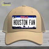 Houston Fan Novelty License Plate Hat Mesh / Khaki