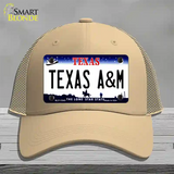 Texas A&M Novelty License Plate Hat Mesh / Khaki