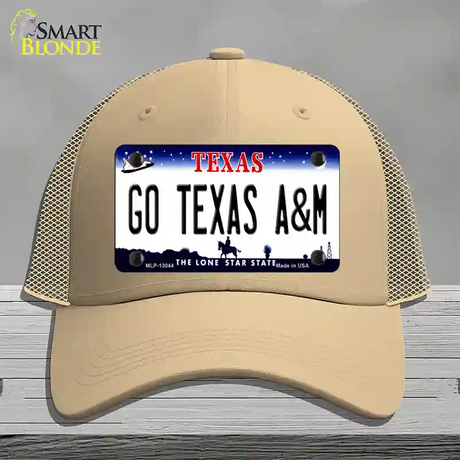 Go Texas A&M Novelty License Plate Hat Mesh / Khaki