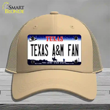 Texas A&M Fan Novelty License Plate Hat Mesh / Khaki