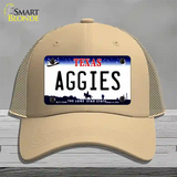 Aggies Texas Novelty License Plate Hat Mesh / Khaki