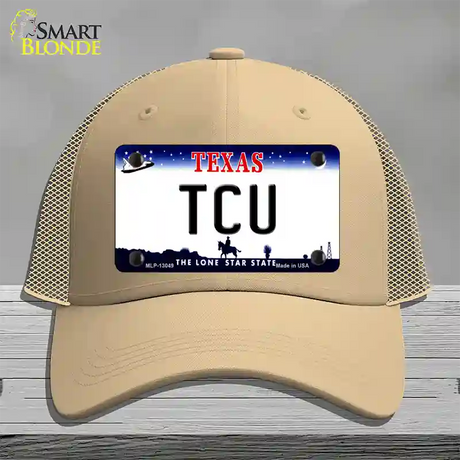 TCU Novelty License Plate Hat Mesh / Khaki