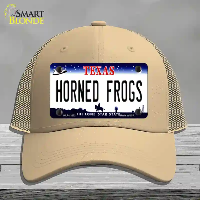 Horned Frogs Novelty License Plate Hat Mesh / Khaki