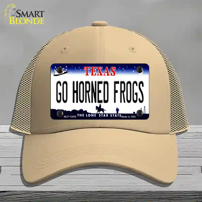 Go Horned Frogs Novelty License Plate Hat Mesh / Khaki