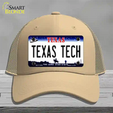 Texas Tech Novelty License Plate Hat Mesh / Khaki