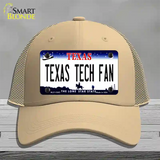 Texas Tech Fan Novelty License Plate Hat Mesh / Khaki