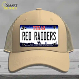 Red Raiders Novelty License Plate Hat Mesh / Khaki