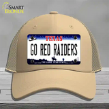 Go Red Raiders Novelty License Plate Hat Mesh / Khaki