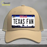 Texas Fan Novelty License Plate Hat Mesh / Khaki