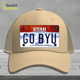 Go BYU Novelty License Plate Hat Mesh / Khaki