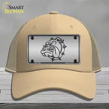 Bulldog Novelty License Plate Hat Mesh / Khaki