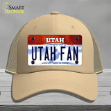 Utah Fan Novelty License Plate Hat Mesh / Khaki