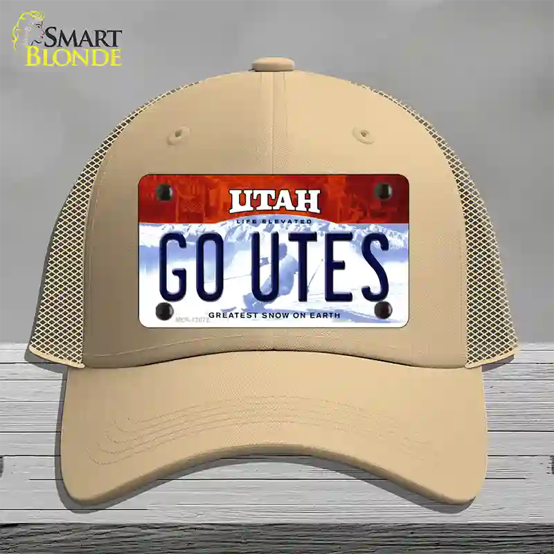 Go Utes Novelty License Plate Hat Mesh / Khaki