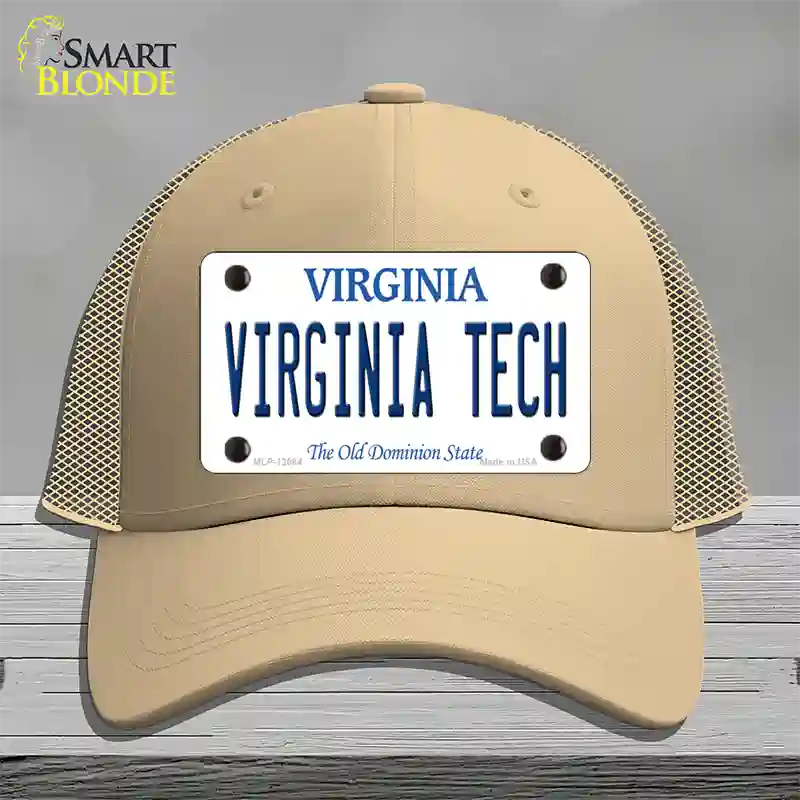 Virginia Tech Novelty License Plate Hat Mesh / Khaki