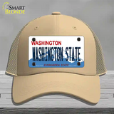 Washington State Univ Novelty License Plate Hat Mesh / Khaki