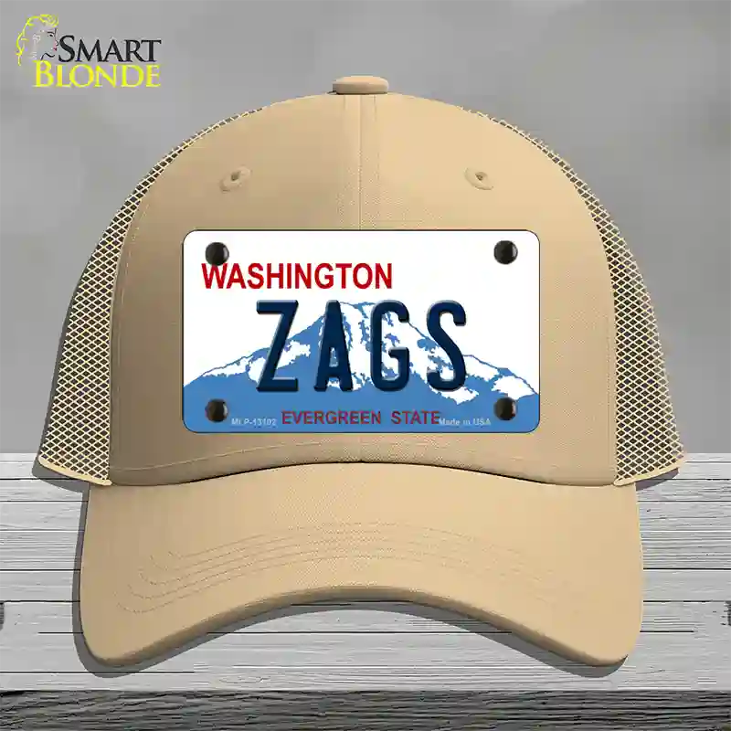 Zags Novelty License Plate Hat Mesh / Khaki