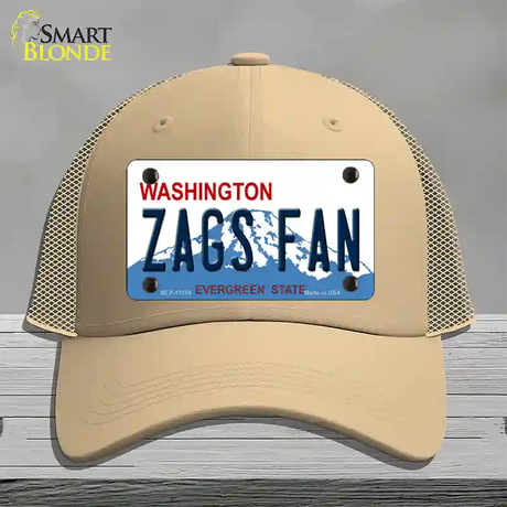 Zags Fan Novelty License Plate Hat Mesh / Khaki