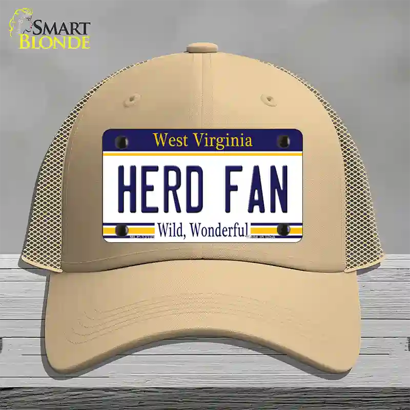 Herd Fan Novelty License Plate Hat Mesh / Khaki