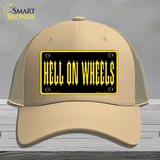 Hell On Wheels Novelty License Plate Hat Mesh / Khaki