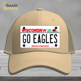 Go Eagles Wisconsin Novelty License Plate Hat Mesh / Khaki