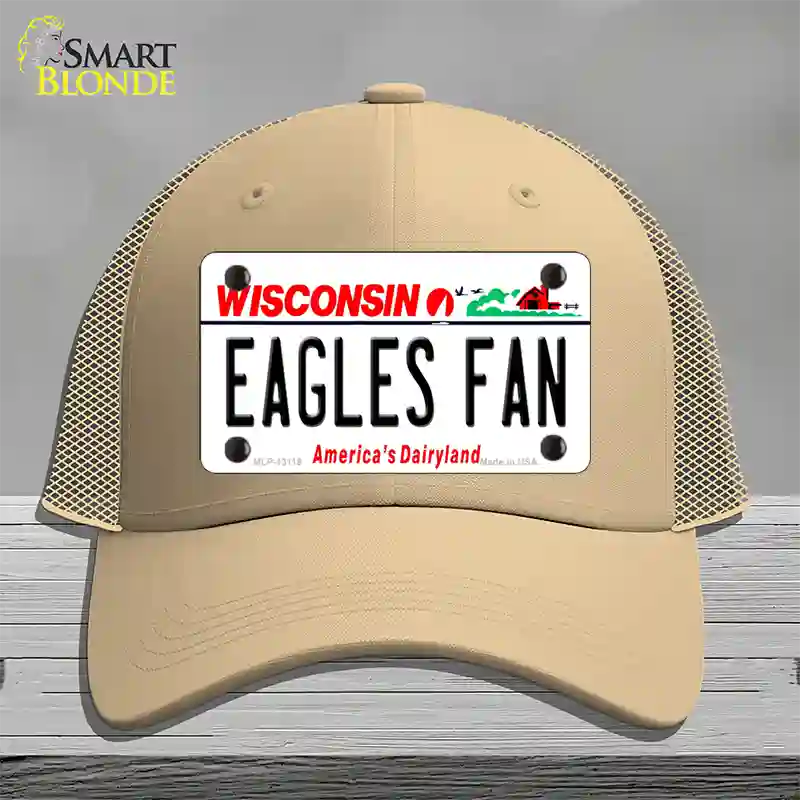 Eagles Fan Wisconsin Novelty License Plate Hat Mesh / Khaki