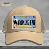 Wyoming Fan Novelty License Plate Hat Mesh / Khaki