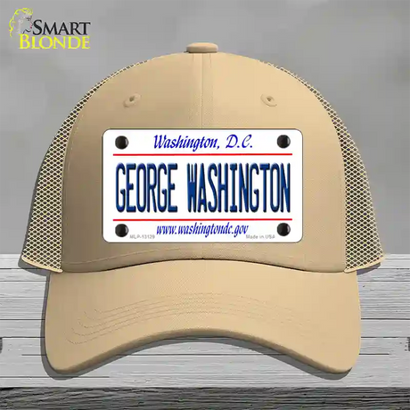 George Washington Novelty License Plate Hat Mesh / Khaki