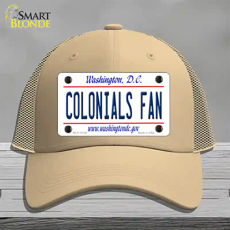 Colonials Fan Novelty License Plate Hat Mesh / Khaki