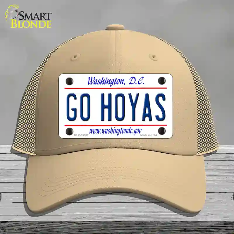 Go Hoyas Novelty License Plate Hat Mesh / Khaki