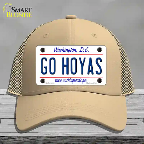 Go Hoyas Novelty License Plate Hat Mesh / Khaki